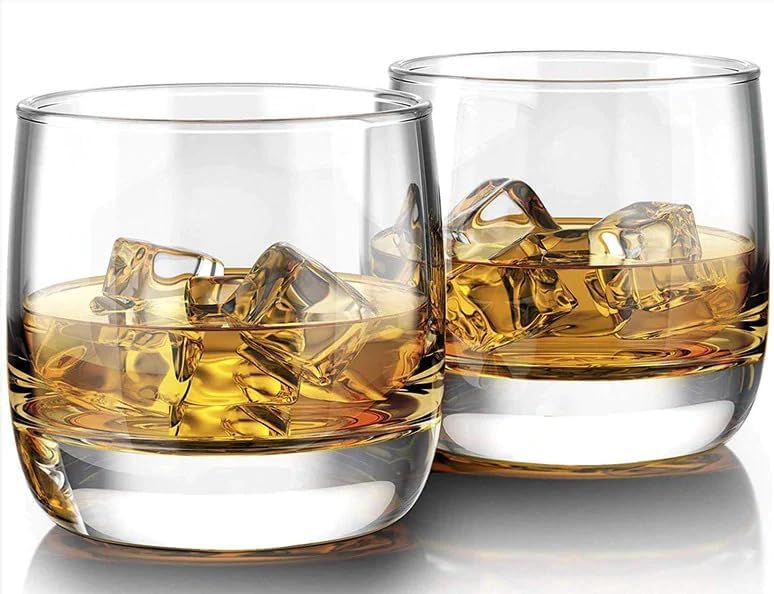 MODERN YARD Centra Whiskey Glass | 260 ML | Pack of 6 | Serve Whiskey | Cocktails | Mocktails | Drinks | Juice