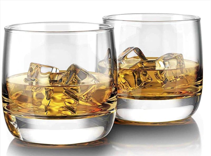MODERN YARD Centra Whiskey Glass | 260 ML | Pack of 6 | Serve Whiskey | Cocktails | Mocktails | Drinks | Juice