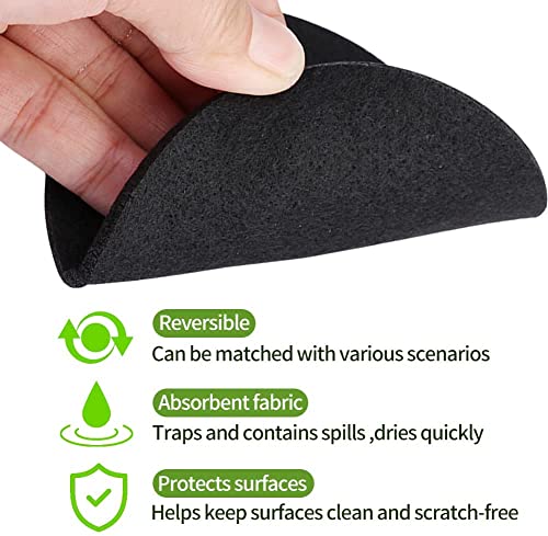 Image of GREENSHEEP Plant Pot Coaster Mat - Reversible Waterproof Round Absorbent Felt Fabric Plant Pad for Gardening Indoor and Outdoor Pots 4 /6 /8 /10 Inch (Black, 20 Pieces)