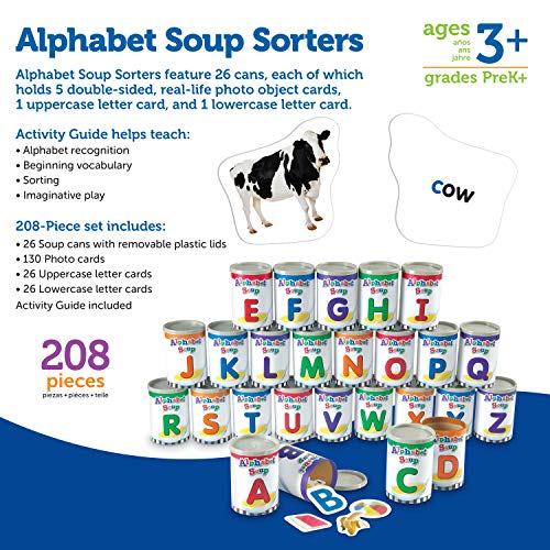 Learning Resources Alphabet Soup Sorters - 208 Pieces, Ages 3+, Early Phonics Manipulatives, ABCs, Alphabet Awareness & Recognition, Alphabet Soup Games - Image 7