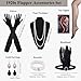 ELECLAND 10 Pieces 1920s Flapper Gatsby Accessories Set Fashion Roaring 20's Theme Set with Headband Headpiece for Women (Black Gold, Style 2)
