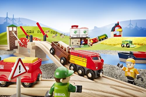 BRIO World 33757 Hebebrücke - Eisenbahnzubehör Holzeisenbahn - Kleinkinderspielzeug empfohlen für Kinder ab 3 Jahren