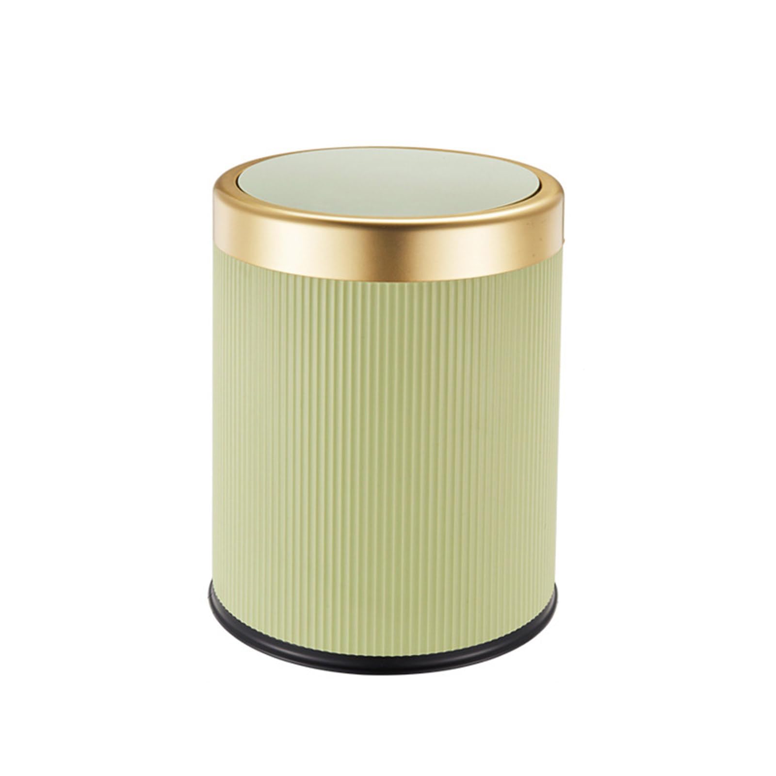 Tsophreniq Round Waste Bin for Home Use, Press Trash Can with Lid Durability Wastbasket Garbage Container Waste Basket