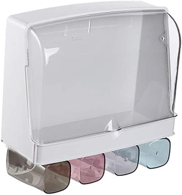 Toothbrush Holder Set, Save Space No Drill Wall Dispenser and Multi-Functional Slots Bathroom Organizer(D)