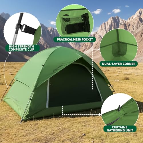 Camping Tent for 2 Person, 4 Person - Waterproof Two Person Tents for Camping, Small Easy Up Tent for Family, Outdoor, Kids, Scouts in All Weather and All Season by Clostnature image 4