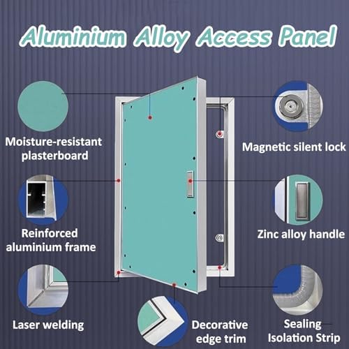 Customizable Large Wall Access Panel Door, Concealed Plasterboard Cover for Easy Equipment Maintenance in Residential and Workshop Spaces (30x36in / 76x91cm)