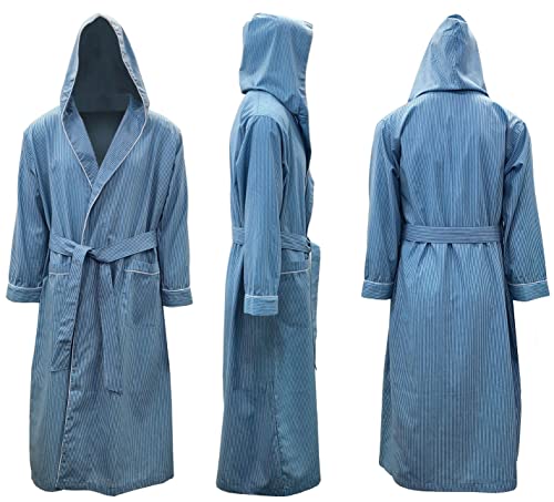 Andrew Scott Mens 2-Pack Hooded Long Robe/Light Weight Premium Cotton Blend Woven Full Length Lounge and Bathrobe2