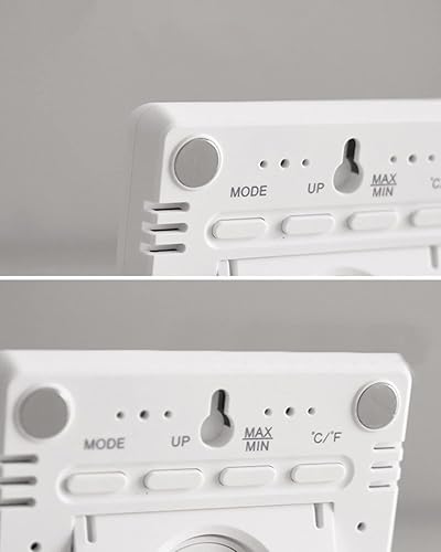 Miniatura 10 de Reloj despertador digital inteligente, con atracción magnética, humedad de temperatura interior, fecha de hora de pantalla HD, funciona con pilas,