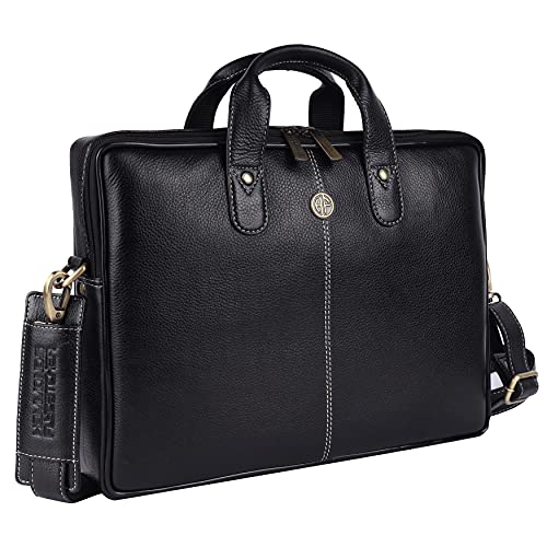 HAMMONDS FLYCATCHER Genuine Leather Laptop Bag for Men/Office Bag for Men, Black |Fits Upto 14 Inch Laptop Bag/MacBook |Leather Bag for Men with Shoulder Straps |Crossbody Laptop Messenger Bag for Men HAMMONDS FLYCATCHER Genuine Leather Laptop Bag for Men/Office Bag for Men, Black |Fits Upto 14 Inch Laptop Bag/MacBook |Leather Bag for Men with Shoulder Straps |Crossbody Laptop Messenger Bag for Men