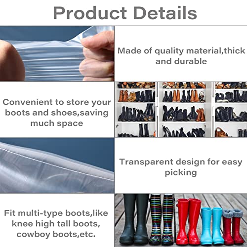 Portable Boot Storage Bags Dust Proof Shoe Bags for Storage Shoes, Boot, Clothing, Books, Toys and others, 8 Pcs 15.7"x27.5" Tall Boots Organizer Protector Bag for Home and Travel3