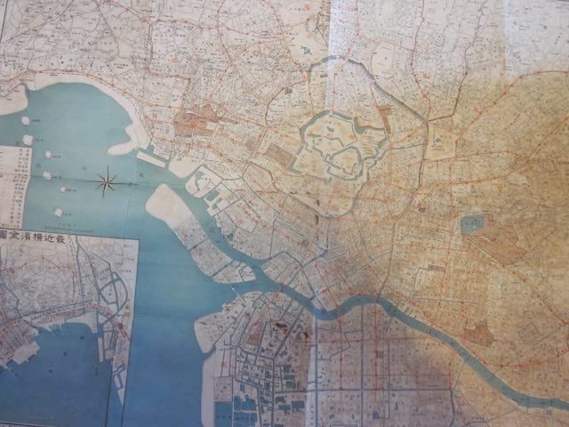 戦前 古地図 改正番地入 東京市全図 国陸館発行 大正参