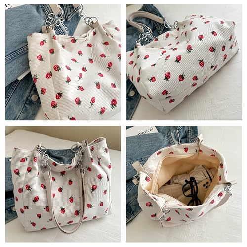 Bolso Tote de Pana con Cierre para Mujer miniatura 5