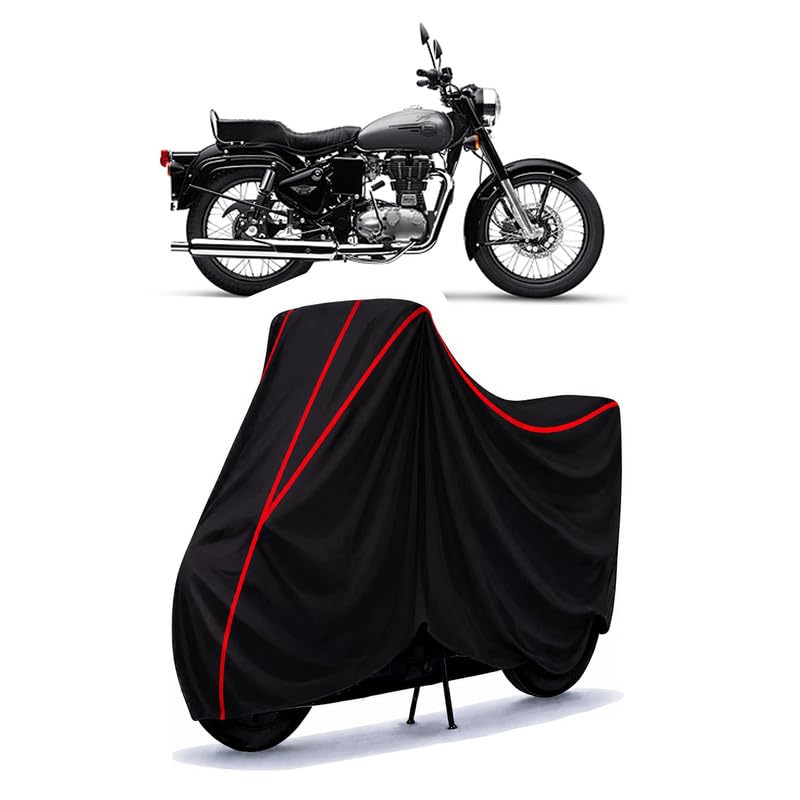 Image of Bullet 350 Military Silver Water Resistant Bike Cover for All Motorcycles & Rain | Heavy Duty | UV Protection, Dustproof, Scratchproof | All Weather Two Wheeler Cover with Elastic Bottom