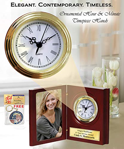 image for AllGiftFrames Folding Award Bookcase Photograph Engraved Desk Clock Pe