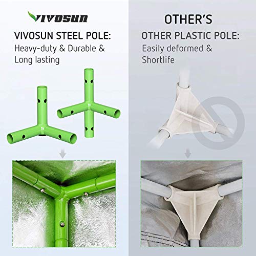 VIVOSUN 2-in-1 60”x48”x80” Mylar Reflective Grow Tent for Indoor Hydroponic Growing System