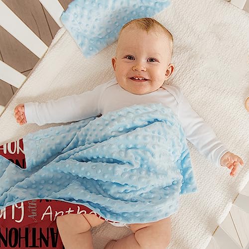Image of Custom Baby Blanket - Personalized Names Design - Soft Plush Blanket with Double Layer Dotted Backing for Boys Girls Color16(47x60 inches)