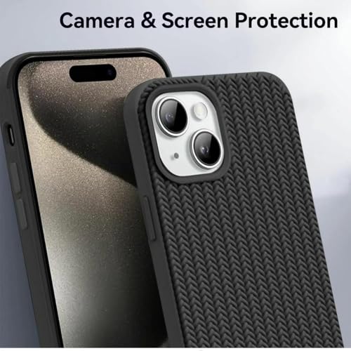 Image of Compatible with iPhone X /Xs | Premium Textured Microfiber Candy Protective Case | Shock-Absorbing Back Cover with Enhanced Camera Guard (Black)
