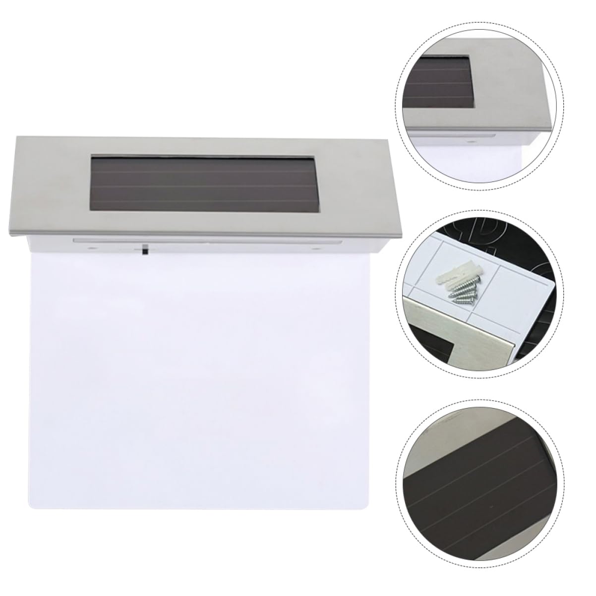 Lampada Solare da Parete con Sensore di Movimento 4led per Numero Civico, Materiale Acciaio Inossidabile e Abs, Facile da Installare, Risparmio Energetico, per Uso Esterno in Casa