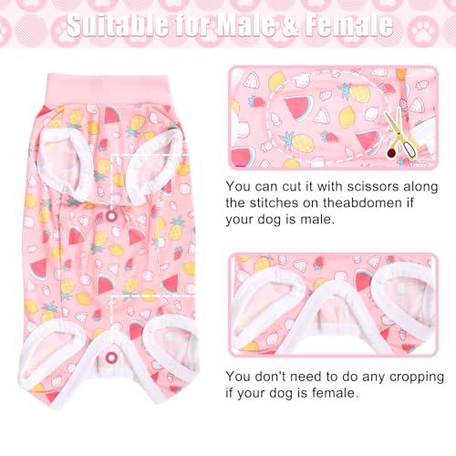 Image of FEimaX Dog Surgery Recovery Suit Female and Male Spay with Pee Hole, Pet Body Suits for Puppy After Spayed, Neuter Surgical Onesie for Small and Medium Dogs Cats, Alternative Bandages E-Collar & Cone