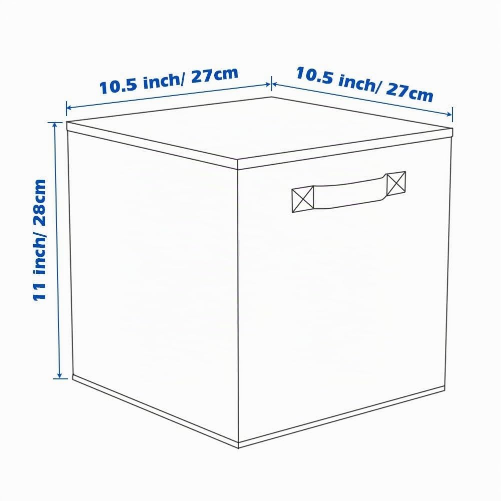 powerking Caja de almacenamiento de tela, cajón de caja de almacenamiento de tela plegable de 6 piezas, con manijas metálicas, para armarios y juguetes, Lavanda