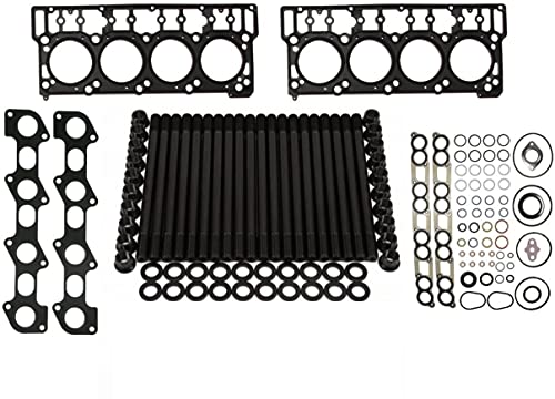 03-06 Ford Powerstroke 6.0L Diesel ARP Head Stud Kit & OEM Style 18MM Head Gaskets & Intake Manifold Installation Kit & Exhaust Gaskets Kit - Bundle (18MM)