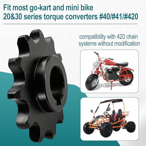 Image of #40 /41 /420 Chain 12 Tooth Sprocket 12T High Speed Chain Sprocket 5 /8 inch Bore | Rsplacement for 20 /30 Series CVT Coleman CT200U BT200X Mini Bike & Go Kart Jackshaft Chain Sprocket Heavy Duty Durable