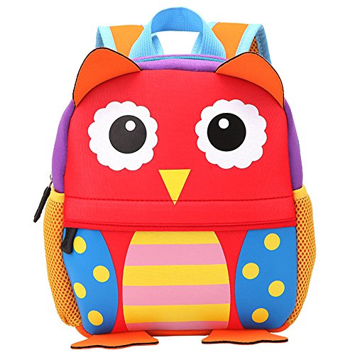 STRIR Mochilas para Niños Kindergarten Preescolar para Niños Pequeños/Niñas Mochila 3D Bolsa De Animales Mochilas Mochila para Niños Linda Mochila De Guardería (Buho)