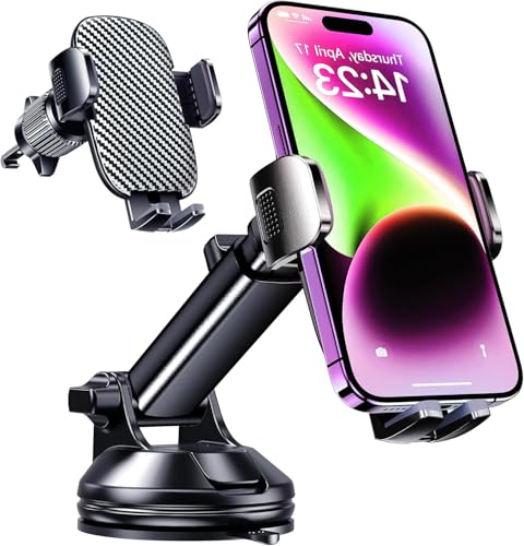 Image of Qifutan Dash Mounted Holders Phone Holders for Your Car Phone Mount for Car Dashboard Windshield Air Vent Universal Desk Mounts Hands Free Automobile Cell Phone Holder Fit for iPhone Smartphone