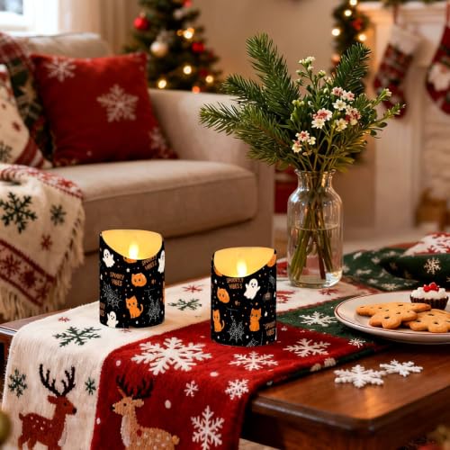Velas votivas a pilas Ghosts Cats con luz parpadeante regulable y control remoto 7