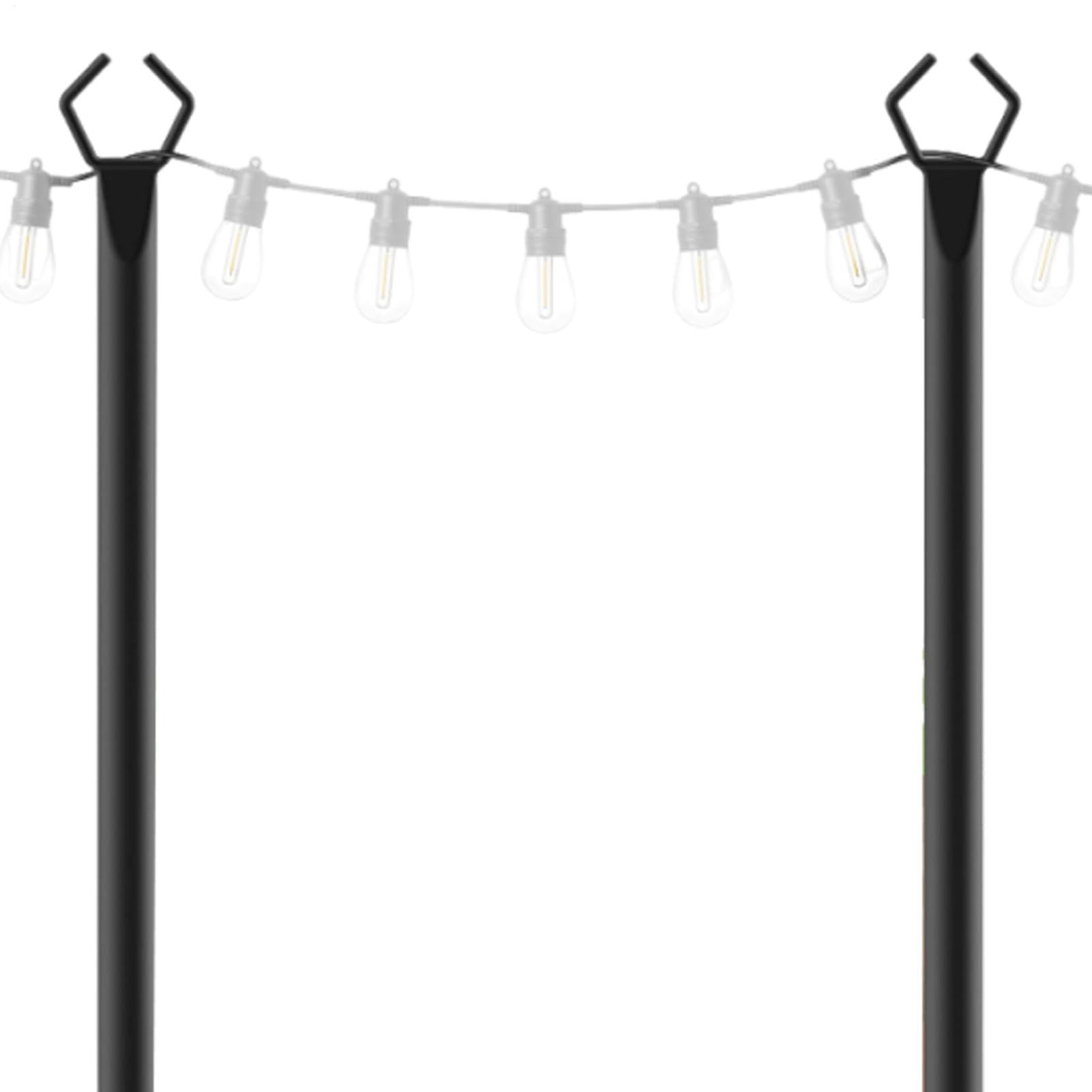 Pali luminosi da esterni e giardino in metallo robusto, ideali per illuminare prati e cortili, appendibili ghirlande luminose, decorazione