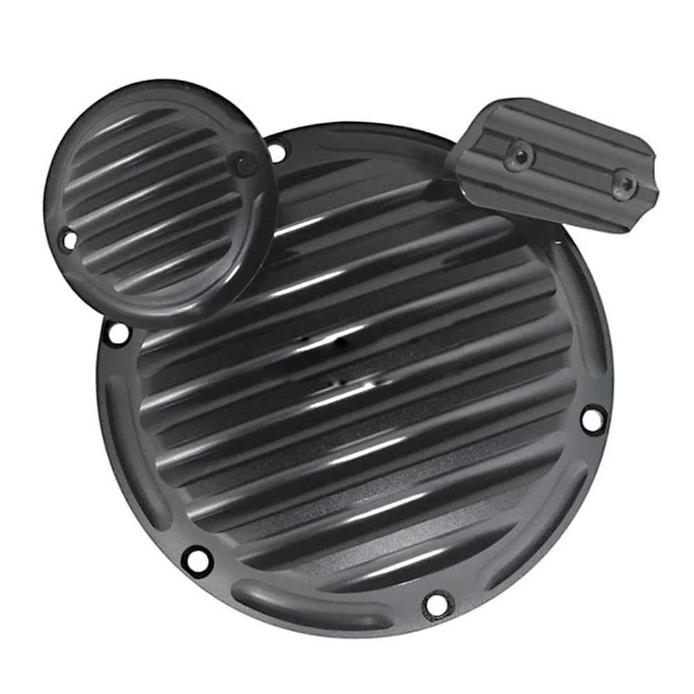 Baceyong Derby Timer Kupplungssteuersatzdeckel, Motorrad Derby Abdeckung Steuerzeit-Timer-Abdeckung, Kompatibel mit Ha-rley, Schwarz