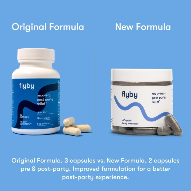Miniatura 3 de Flyby Píldoras de recuperación - Todo el ahorca, sin el Over! - Esencial para beber después de la fiesta con apoyo hepático  Electrolitos, vitaminas