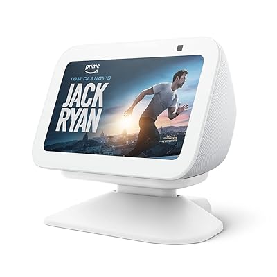 Echo Show 5 (3rd Gen) with Adjustable Stand with USB-C Charging Port | Glacier White