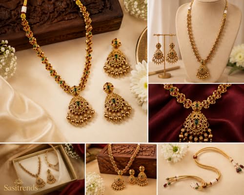 Image of Sasitrends Classic Matte Gold Plated Necklace Set
