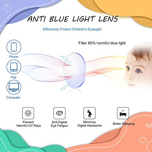 Image of VisionGlobal Blue Light Blocking Glasses for kids, Anti Eyestrain and Blurry, Computer Glasses, Anti Glare