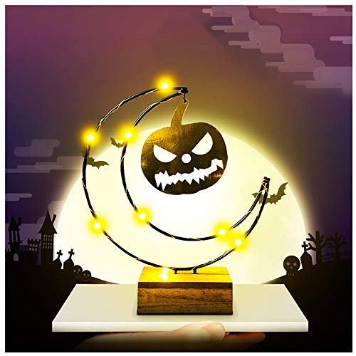Preisvergleich Produktbild LED Halloween Kürbis Lichterkette Mond Kürbis Batterie Licht Grausigkeits Atmosphären Dekoration Glühbirne für Wohnzimmer Halloween Hochzeiten Party Beleuchtung (Geist)