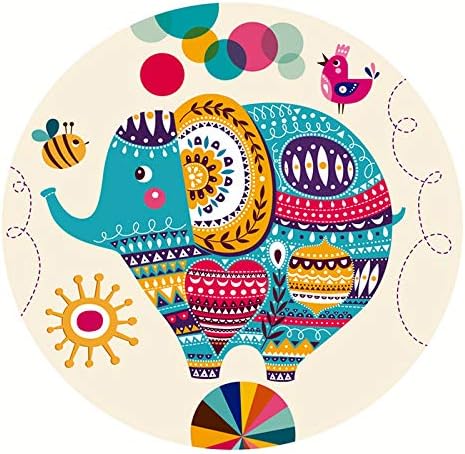 Walls By Me - Peel and Stick Poster Print Blue and Yellow Elephant Wall Art 6032-12in x 12in (31x31cm) -, Repositionable and Removable - Unframed
