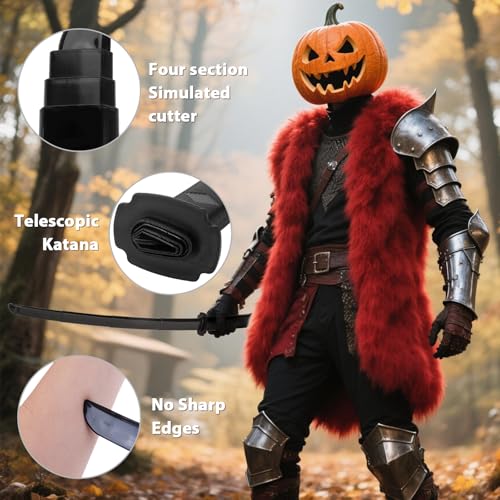 2pcs 3d printed gravity retractable samurai sword model toys telescopic plastic katana fake sword toy martial arts weapons for play fighting halloween cosplay for boys amp adultsblack