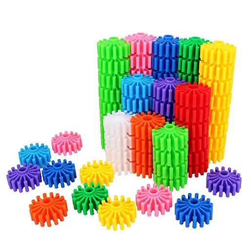 Gears Interlocking Building Set, 80 Pcs Gears Building Set, 10 Color Building Blocks Puzzles Educational Learning Toys Interlocking Solid Gear Set Preschool Gifts for Boys Girls Safe Kids Material