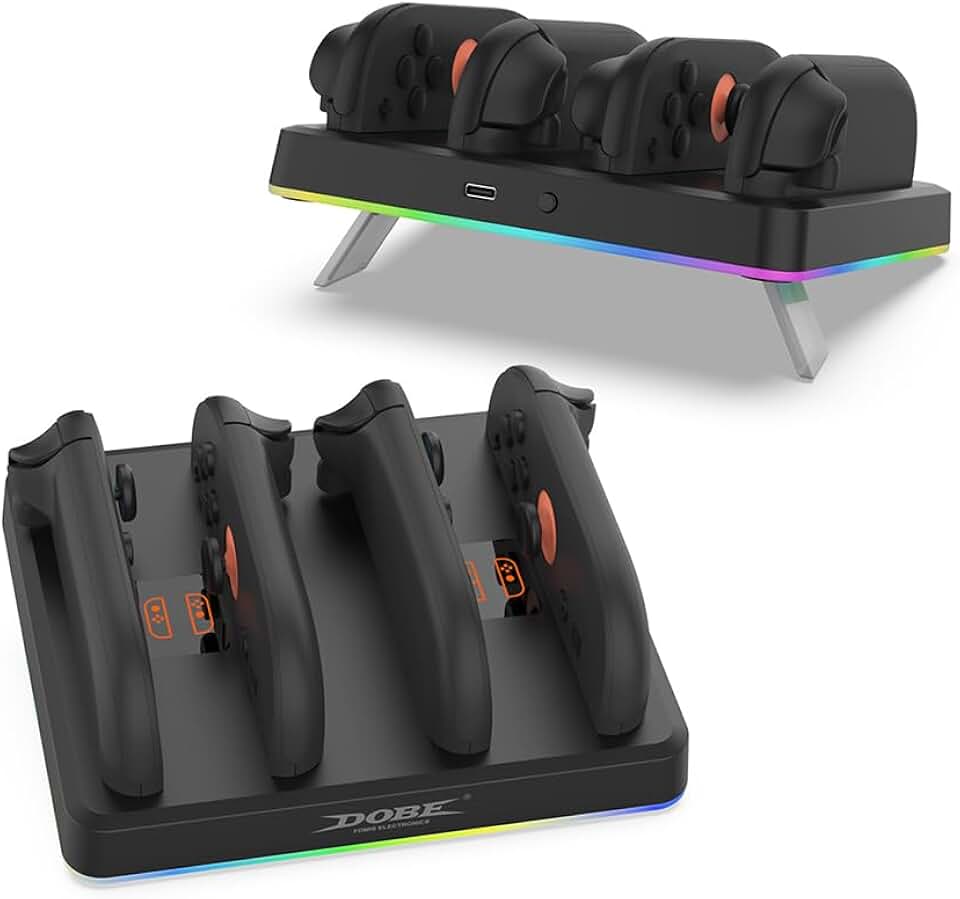 Base de carregamento DOBE RGB para controles Joy-Con do Nintendo Switch 2 - Preto (TNS-3160)