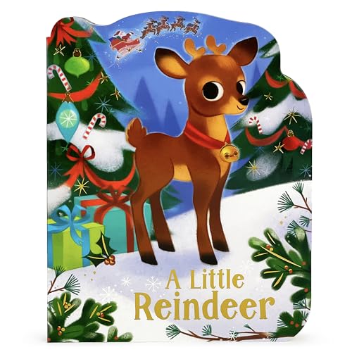 A Little Reindeer - A Reindeer-Shaped Christmas Board Book (Small Shaped Children's Christmas Board Book)