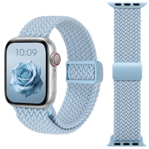 sylacor Compatible with Apple Watch Band for Small Wrists, Adjustable Braided Magnetic Nylon Strap for Women, Fits 38mm 40mm 41mm 42mm 44mm 45mm 46mm 49mm, Series 10 9 8 7 6 5 4 3 2 1 SE Ultra (Slate Blue, 44mm/45mm/46mm/49mm/(42mm-Series 3 2 1))