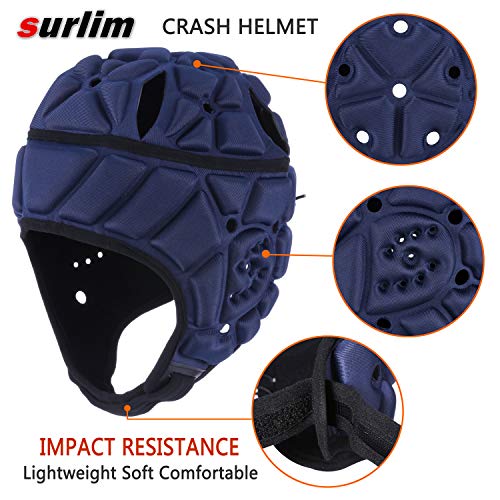 image for surlim Soft Helmet Flag Football Rugby Helmet Scrum Cap Soft Shell Hel