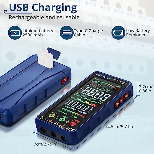 ALLmeter Digital Multimeter 6000 Zählungen Strommessgerät mit Farbbildschirm CAT II 1000V CAT III...