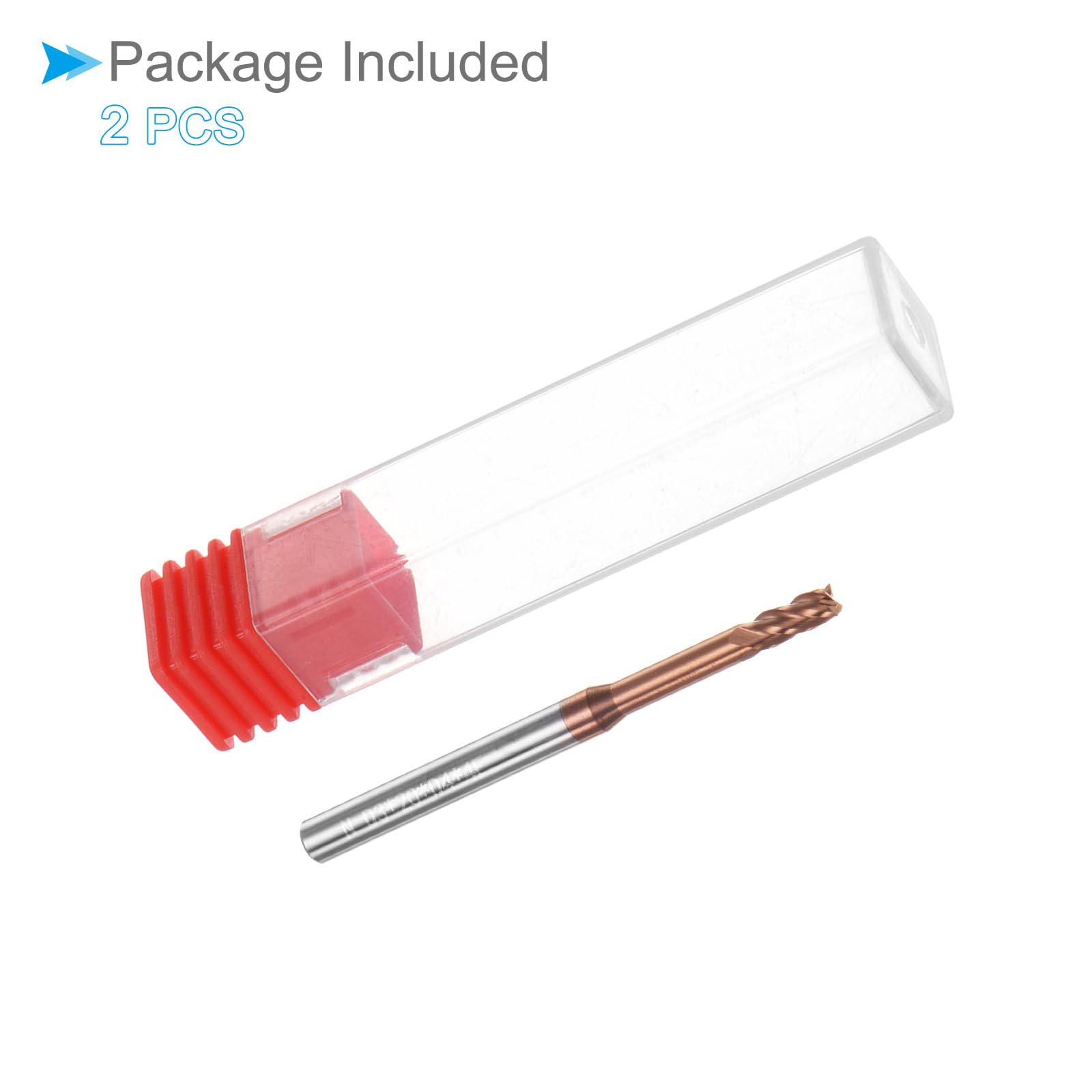 Fraise à Bout Carré, Coupe de 3mm x 20mm, Longue Portée, Revêtement en Carbure de Titane (à l'Échelle Nanométrique), 4 Flûtes pour Fraiseuse CNC, 2 Pièces
