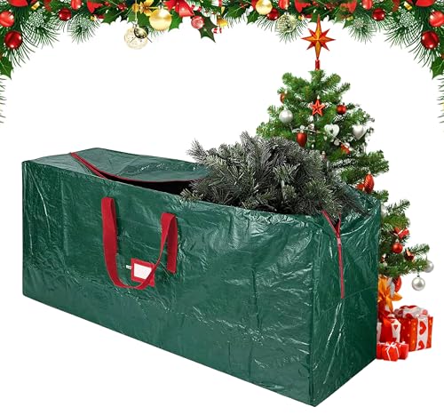 Christmas Tree Storage Bag - Fits Up to 7.5ft Tall Artificial Trees - Durable Reinforced Carry Handles, Dual Zippered - Waterproof Large Xmas Tree Bag - Protects Against Dust, Insects and Moisture Christmas Tree Storage Bag - Fits Up to 7.5ft Tall Artificial Trees - Durable Reinforced Carry Handles, Dual Zippered - Waterproof Large Xmas Tree Bag - Protects Against Dust, Insects and Moisture