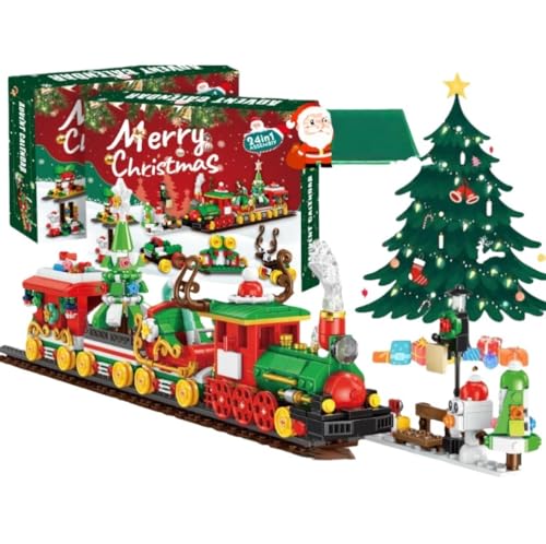 Brfveob �A�h�x���g�J�����_�[ 2025 ��� �N���X�}�X�c���[ �g�ݗ��� 24in1 DIY �u���b�N�Z�b�g �q�� �������� �]�g�� �Q�[�� �̏��葡�蕨 (ST-25 �N���X�}�X�g���C���i24in1�j)