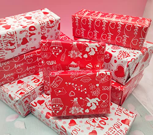 Carta da Regalo San Valentino 4 Fogli, Carta da