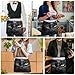 VstaDank A Black Cat on A Black Background Server Aprons with 3 Pockets Durable Adjustable Half Aprons Fashion Oil&Waterproof Waist Apron Premium Oxford Cloth Chef Apron for Women And Men
