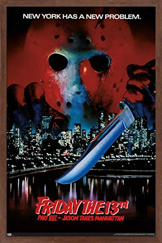 Poster Friday The 13th Part VIII sous cadre en acajou prestigieux de 56,8 x 86,4 cm